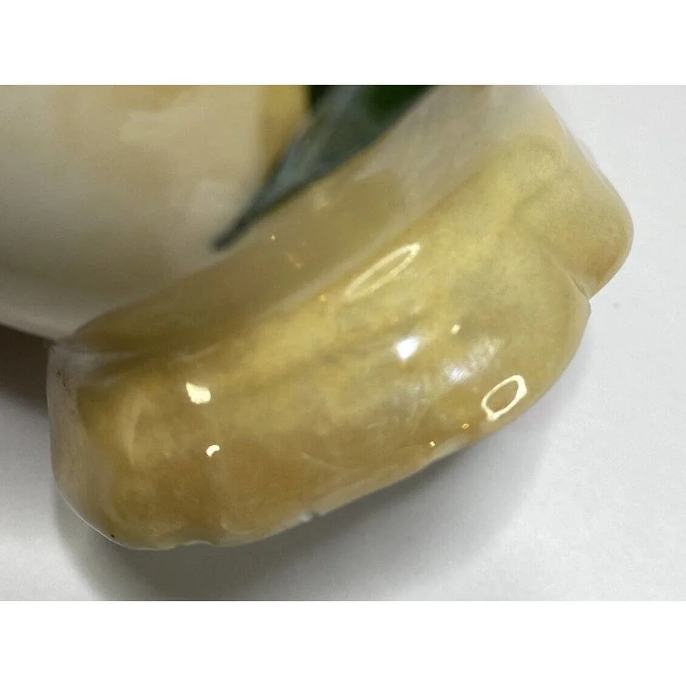 Antique Small Iridescent Two Handled Vase Raised Fruits Leaves Gold G.H. Mumm Co